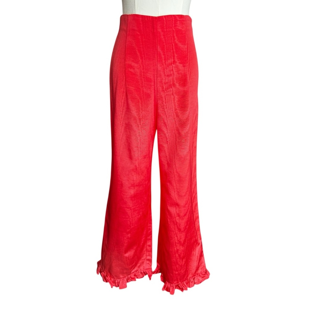 NWT BATSHEVA Set- Kat Jacket & Ruffle Pant in Coral Size: 2 - Picture 4 of 12